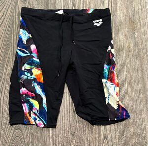 Arena Mens Swim Jammer Swimwear Colorful Paintings Print Stretch Black Size 30